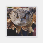 フクロウ スタンダードカクテルナプキン (正面)