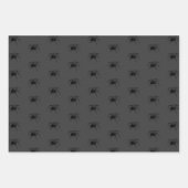 フクロウ・スパイダーの邪悪な目 |グレーの黒 | ラッピングペーパーシート (正面)