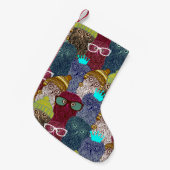 フクロウ スモールクリスマスストッキング (正面 (吊り時))