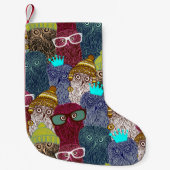 フクロウ スモールクリスマスストッキング (正面)