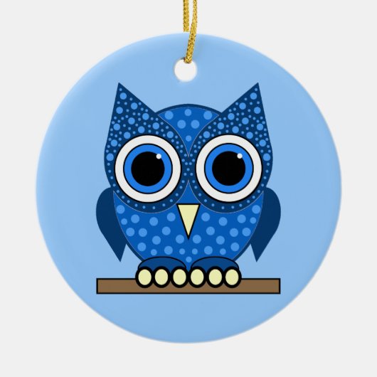 フクロウ セラミックオーナメント (正面)