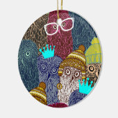 フクロウ セラミックオーナメント (左)