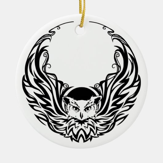 フクロウ セラミックオーナメント (正面)