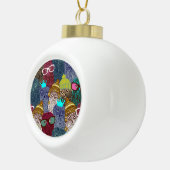 フクロウ セラミックボールオーナメント (右)