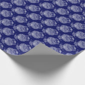 フクロウ（ダークブルー） – ラッピング紙 ラッピングペーパー (角)