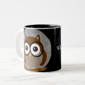 フクロウ ツートーンマグカップ (正面左)