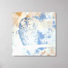 フクロウ[デザイン] 30" x 30" キャンバスプリント