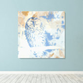 フクロウ[デザイン] 30" x 30" キャンバスプリント (インサイチュ (ウッドフロア))