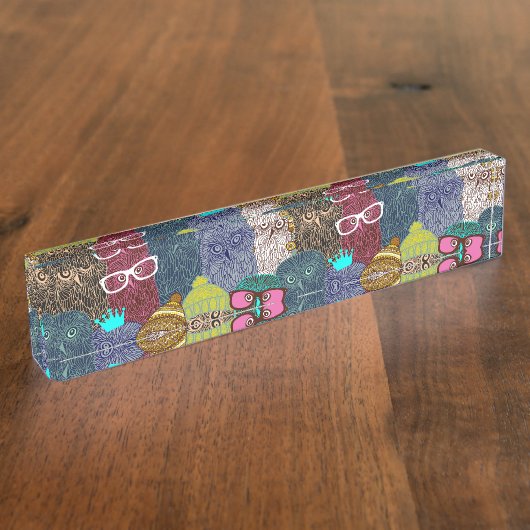 フクロウ デスクネームプレート (側面)