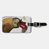 フクロウ（トップハット） 3 ラゲッジタグ (正面横)