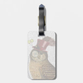 フクロウ（トップハット） 3 ラゲッジタグ (裏面縦)