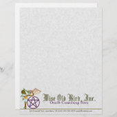 フクロウ、ドラゴン及び星形五角形ピクセル芸術 レターヘッド (正面/裏面)