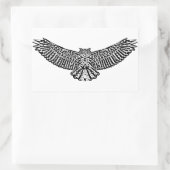 フクロウ・ドードル 長方形シール (バッグ)