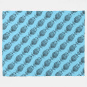 フクロウ（ネオンブルー） -フリースブランケット フリースブランケット (正面(横))