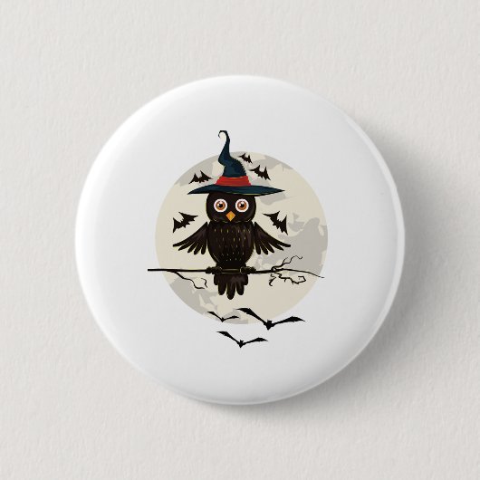 フクロウ・ハロウィン 缶バッジ (正面)