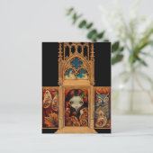 「フクロウ・バタフライ・トリプチ」はがき ポストカード (スタンド正面)