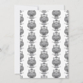 フクロウ（パターン白） – グリーティングカード シーズンカード