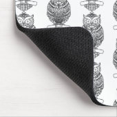 フクロウ（パターン白） – マウスパッド (コーナー)