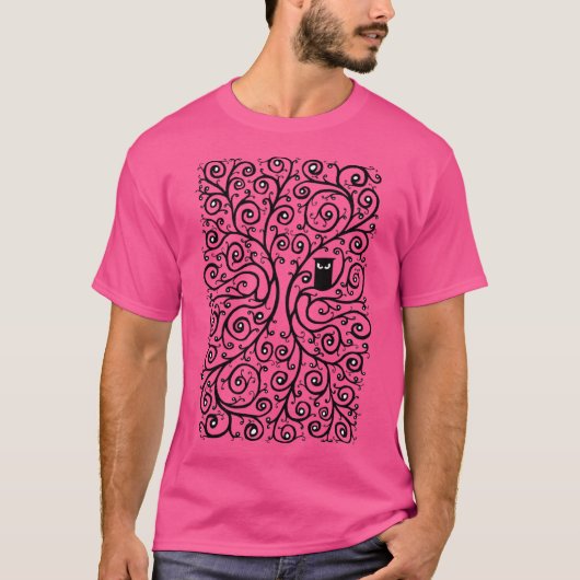 フクロウ ビンテージ 面白い Tシャツ (正面)