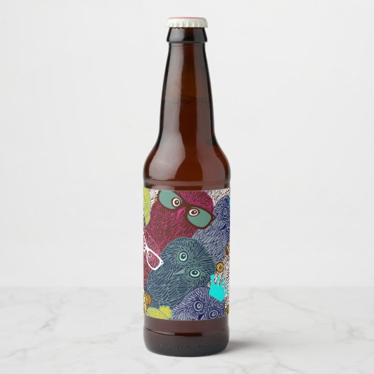 フクロウ ビールラベル (正面)