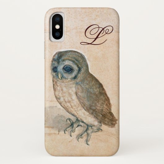 フクロウ , ピンク , セピア モノグラム Case-Mate iPhoneケース (裏面)