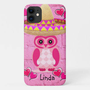 フクロウ ピンク iPhoneケース iPhone 11 ケース