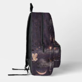 フクロウ&ピーコック三日月星月夜空 プリントバックパック (左)