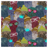 フクロウ ファブリック (クローズアップ)