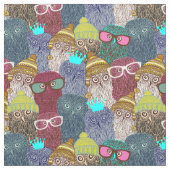 フクロウ ファブリック (クローズアップ)