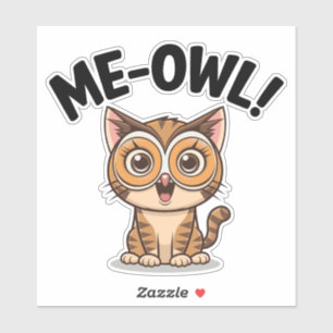 フクロウ！🐱🦉フクロウのマスクで愛らしい猫 シール