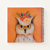 フクロウ&フラワーハードカバーノート ノートブック (裏面)