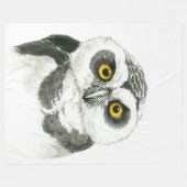 フクロウ フリースブランケット (正面(横))