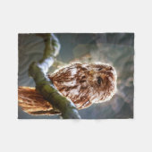 フクロウ フリースブランケット (正面(横))