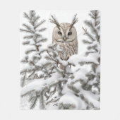 フクロウ フリースブランケット (正面)