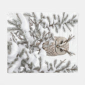 フクロウ フリースブランケット (正面(横))