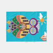 フクロウ フリースブランケット (正面(横))