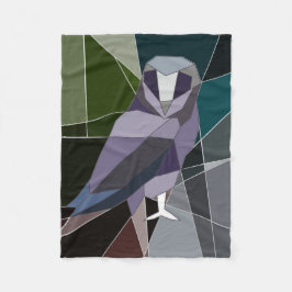 フクロウ フリースブランケット