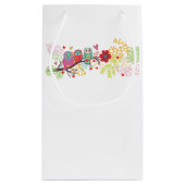 フクロウ，フローラ, 結婚's，誕生日パーティー抱き枕 スモールペーパーバッグ (裏面)