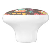 フクロウ・ブラウン セラミックノブ (側面)