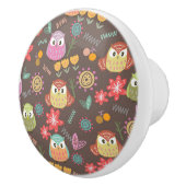 フクロウ・ブラウン セラミックノブ (右)