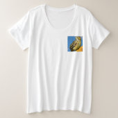 フクロウ プラスサイズTシャツ (デザイン正面)
