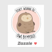 フクロウ・プンと一人でフクロウおもしろいになりたくない シール (シート)