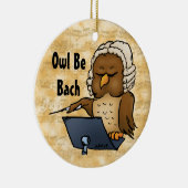 フクロウ・ベ・バおもしろいハ・フクロウ漫画 セラミックオーナメント (右)