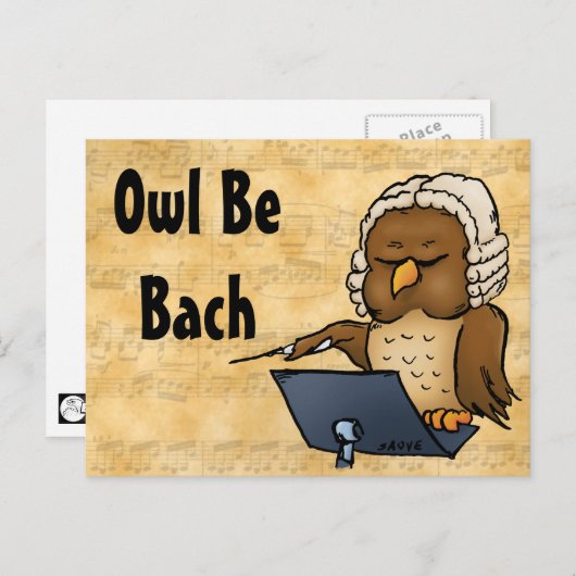 フクロウ・ベ・バおもしろいハ・フクロウ漫画 ポストカード (正面/裏面)