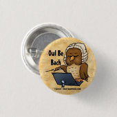 フクロウ・ベ・バおもしろいハ・フクロウ漫画 缶バッジ (正面&裏面)