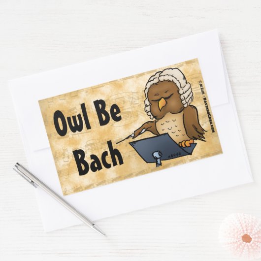 フクロウ・ベ・バおもしろいハ・フクロウ漫画 長方形シール (封筒)