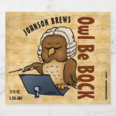 フクロウ・ベ・ボックホームおもしろいブリュー ビールラベル (シングルラベル)