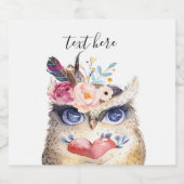 フクロウ、ボヘミアン、ボホフローラ ビールラベル (シングルラベル)