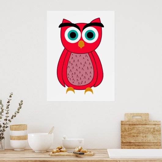 フクロウ ポスター (キッチン)