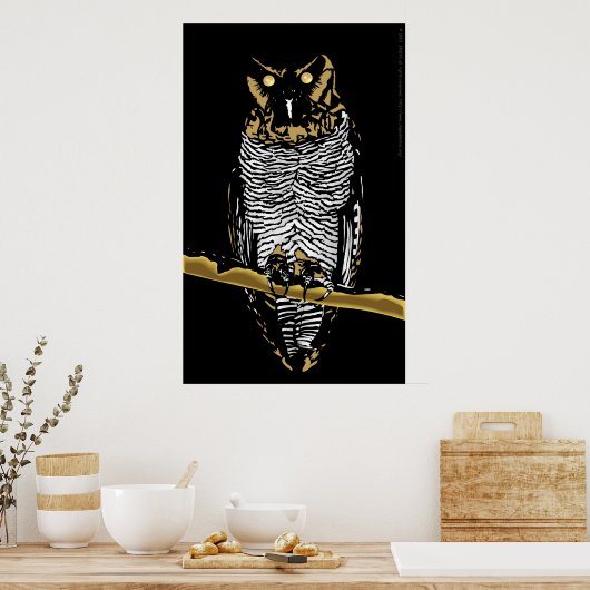 フクロウ ポスター (キッチン)